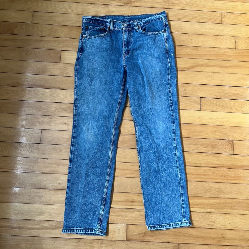 Levis 514 Jeans Mens 32x30 Medium Wash Blue Straight Leg Denim
